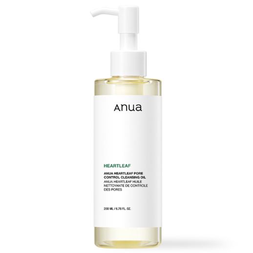 Anua Heartleaf Pore Control Cleansing Oil 200ml bottle with pump - Korean double cleanse oil for blackheads and clogged pores