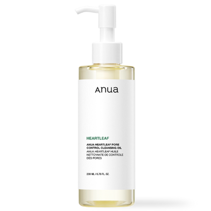Anua Heartleaf Pore Control Cleansing Oil 200ml bottle with pump - Korean double cleanse oil for blackheads and clogged pores